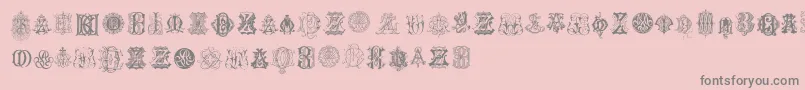 fuente IntellectaMonogramsRandomSamplesEight – Fuentes Grises Sobre Fondo Rosa