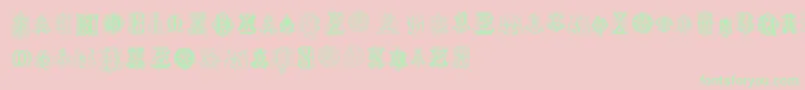 IntellectaMonogramsRandomSamplesEight Font – Green Fonts on Pink Background