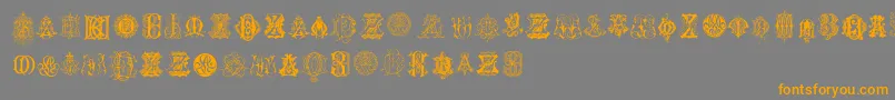 fuente IntellectaMonogramsRandomSamplesEight – Fuentes Naranjas Sobre Fondo Gris