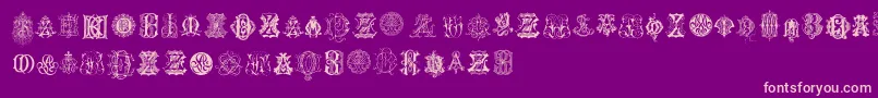 IntellectaMonogramsRandomSamplesEight Font – Pink Fonts on Purple Background