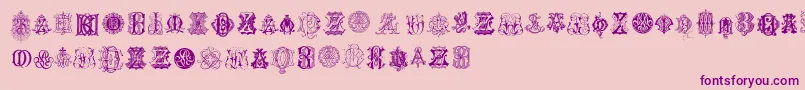 IntellectaMonogramsRandomSamplesEight Font – Purple Fonts on Pink Background