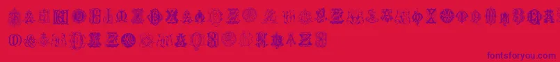 IntellectaMonogramsRandomSamplesEight-Schriftart – Violette Schriften auf rotem Hintergrund