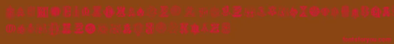 IntellectaMonogramsRandomSamplesEight Font – Red Fonts on Brown Background