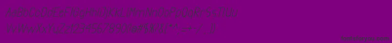 フォントExactaBoldItalic – 紫の背景に黒い文字