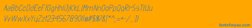 Fonte ExactaBoldItalic – fontes azuis em um fundo laranja