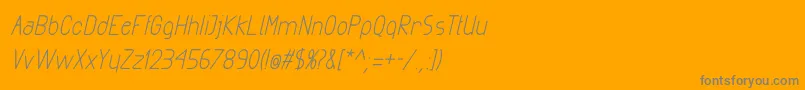 Saiba mais sobre a fonte ExactaBoldItalic Fonte ExactaBoldItalic – fontes cinzas em um fundo laranja