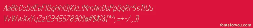 フォントExactaBoldItalic – 赤い背景に緑の文字