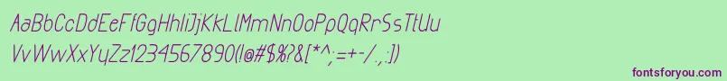 ExactaBoldItalic Font – Purple Fonts on Green Background