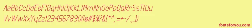 ExactaBoldItalic Font – Red Fonts on Yellow Background