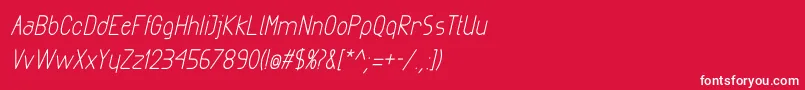 フォントExactaBoldItalic – 赤い背景に白い文字