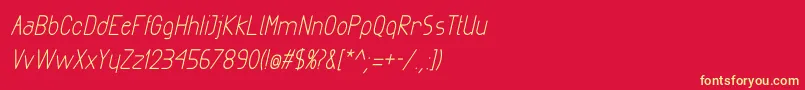 ExactaBoldItalic Font – Yellow Fonts on Red Background