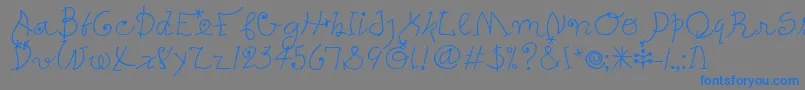 PetersMiroTooitcTt-Schriftart – Blaue Schriften auf grauem Hintergrund