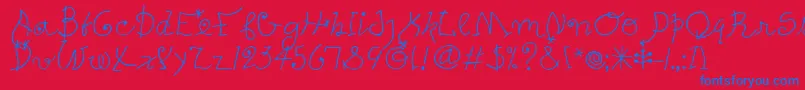 PetersMiroTooitcTt Font – Blue Fonts on Red Background