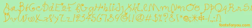 PetersMiroTooitcTt Font – Orange Fonts on Green Background