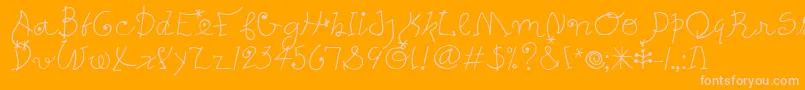 PetersMiroTooitcTt-Schriftart – Rosa Schriften auf orangefarbenem Hintergrund