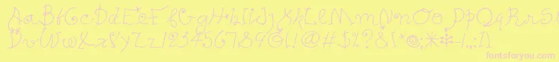 フォントPetersMiroTooitcTt – ピンクのフォント、黄色の背景