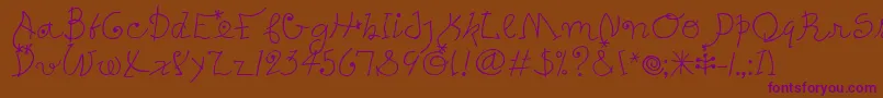 PetersMiroTooitcTt Font – Purple Fonts on Brown Background