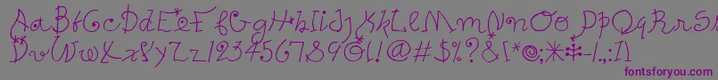 フォントPetersMiroTooitcTt – 紫色のフォント、灰色の背景