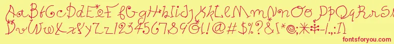 PetersMiroTooitcTt Font – Red Fonts on Yellow Background