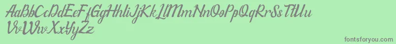 WillonaItalicPu Font – Gray Fonts on Green Background