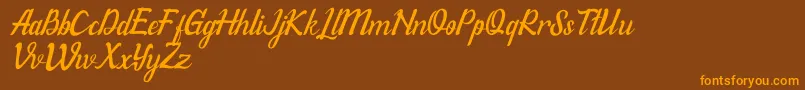 WillonaItalicPu Font – Orange Fonts on Brown Background