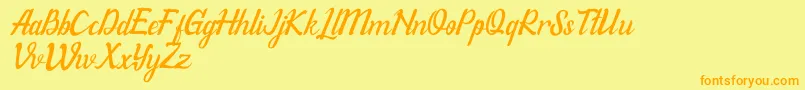 WillonaItalicPu Font – Orange Fonts on Yellow Background