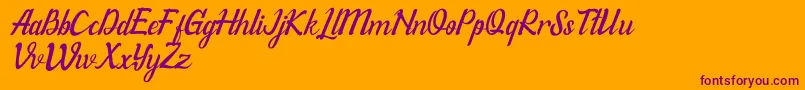 WillonaItalicPu Font – Purple Fonts on Orange Background