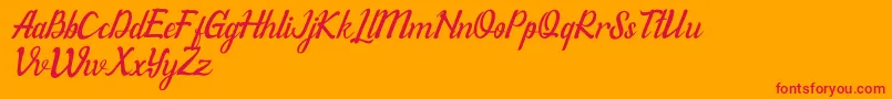 WillonaItalicPu Font – Red Fonts on Orange Background