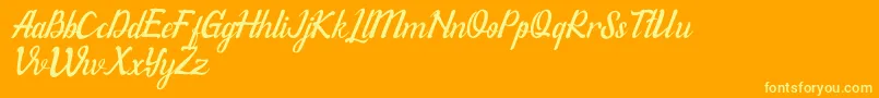 WillonaItalicPu Font – Yellow Fonts on Orange Background