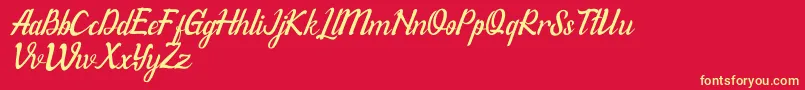 WillonaItalicPu Font – Yellow Fonts on Red Background