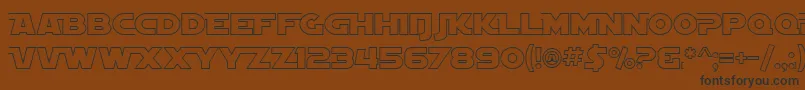 Шрифт SfDistantGalaxyAltoutline – чёрные шрифты на коричневом фоне
