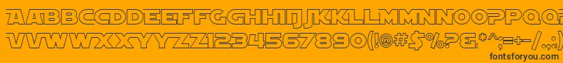 SfDistantGalaxyAltoutline Font – Black Fonts on Orange Background