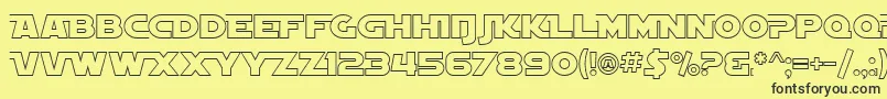 Шрифт SfDistantGalaxyAltoutline – чёрные шрифты на жёлтом фоне