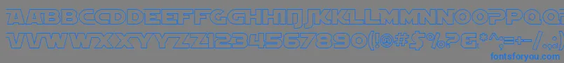 フォントSfDistantGalaxyAltoutline – 灰色の背景に青い文字