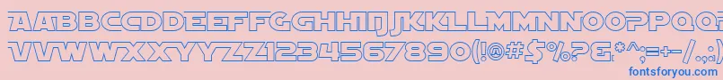 SfDistantGalaxyAltoutline-fontti – siniset fontit vaaleanpunaisella taustalla
