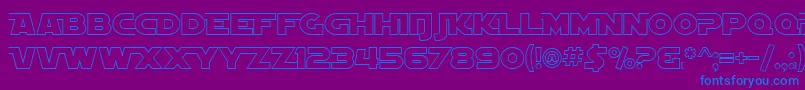 フォントSfDistantGalaxyAltoutline – 紫色の背景に青い文字