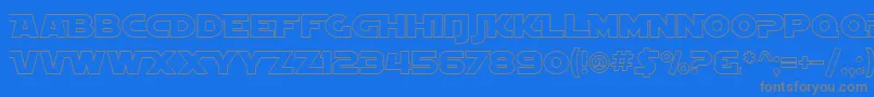 フォントSfDistantGalaxyAltoutline – 青い背景に灰色の文字
