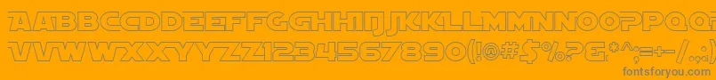 SfDistantGalaxyAltoutline Font – Gray Fonts on Orange Background