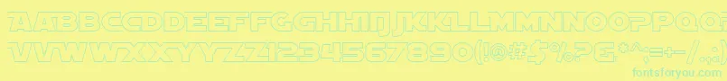 Шрифт SfDistantGalaxyAltoutline – зелёные шрифты на жёлтом фоне