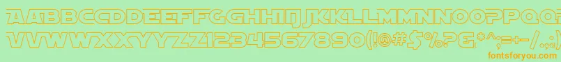 Шрифт SfDistantGalaxyAltoutline – оранжевые шрифты на зелёном фоне