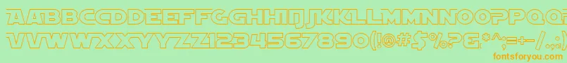 SfDistantGalaxyAltoutline Font – Orange Fonts on Green Background