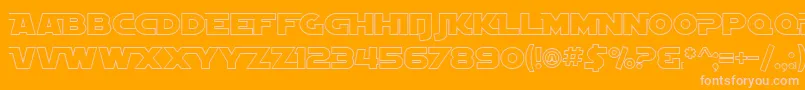 SfDistantGalaxyAltoutline Font – Pink Fonts on Orange Background