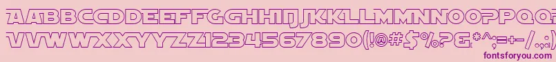 Czcionka SfDistantGalaxyAltoutline – fioletowe czcionki na różowym tle