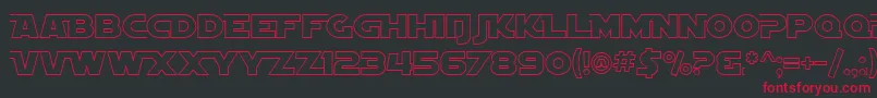 SfDistantGalaxyAltoutline-fontti – punaiset fontit mustalla taustalla