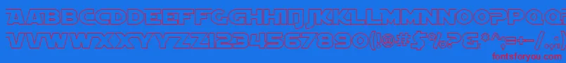 フォントSfDistantGalaxyAltoutline – 赤い文字の青い背景