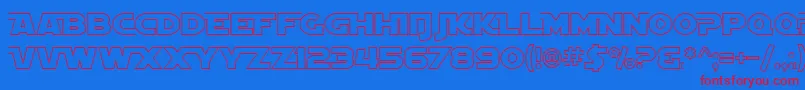 SfDistantGalaxyAltoutline Font – Red Fonts on Blue Background