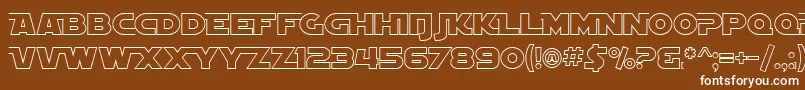 フォントSfDistantGalaxyAltoutline – 茶色の背景に白い文字