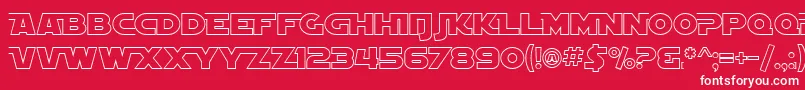 SfDistantGalaxyAltoutline-fontti – valkoiset fontit punaisella taustalla