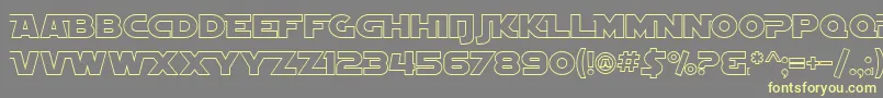 SfDistantGalaxyAltoutline-fontti – keltaiset fontit harmaalla taustalla