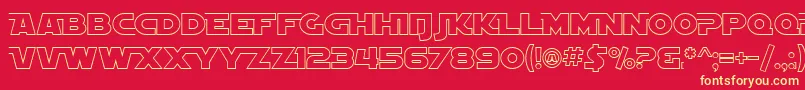 SfDistantGalaxyAltoutline Font – Yellow Fonts on Red Background